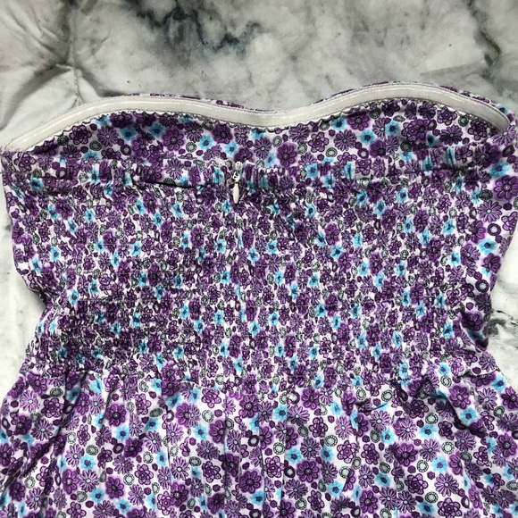 Rue 21 Purple Floral Strapless Dress - Picture 3 of 8